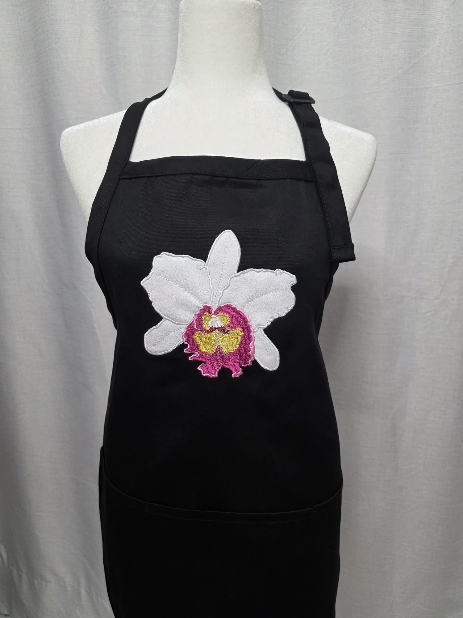 Gardener’s Apron – Embroidered Design - Orchid