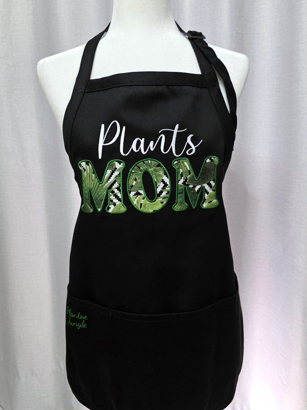 Gardener’s Apron – Embroidered Design - Plants Mom Monstera Aplique