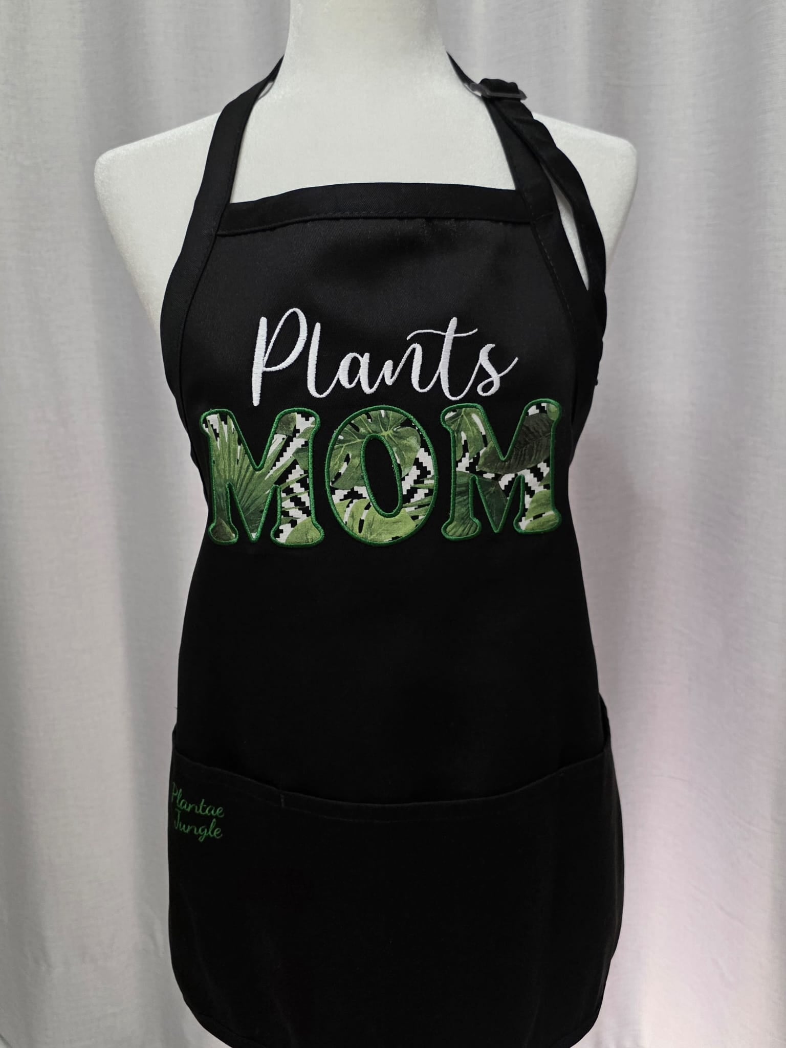 Gardener’s Apron – Embroidered Design - Plants Mom Monstera Aplique