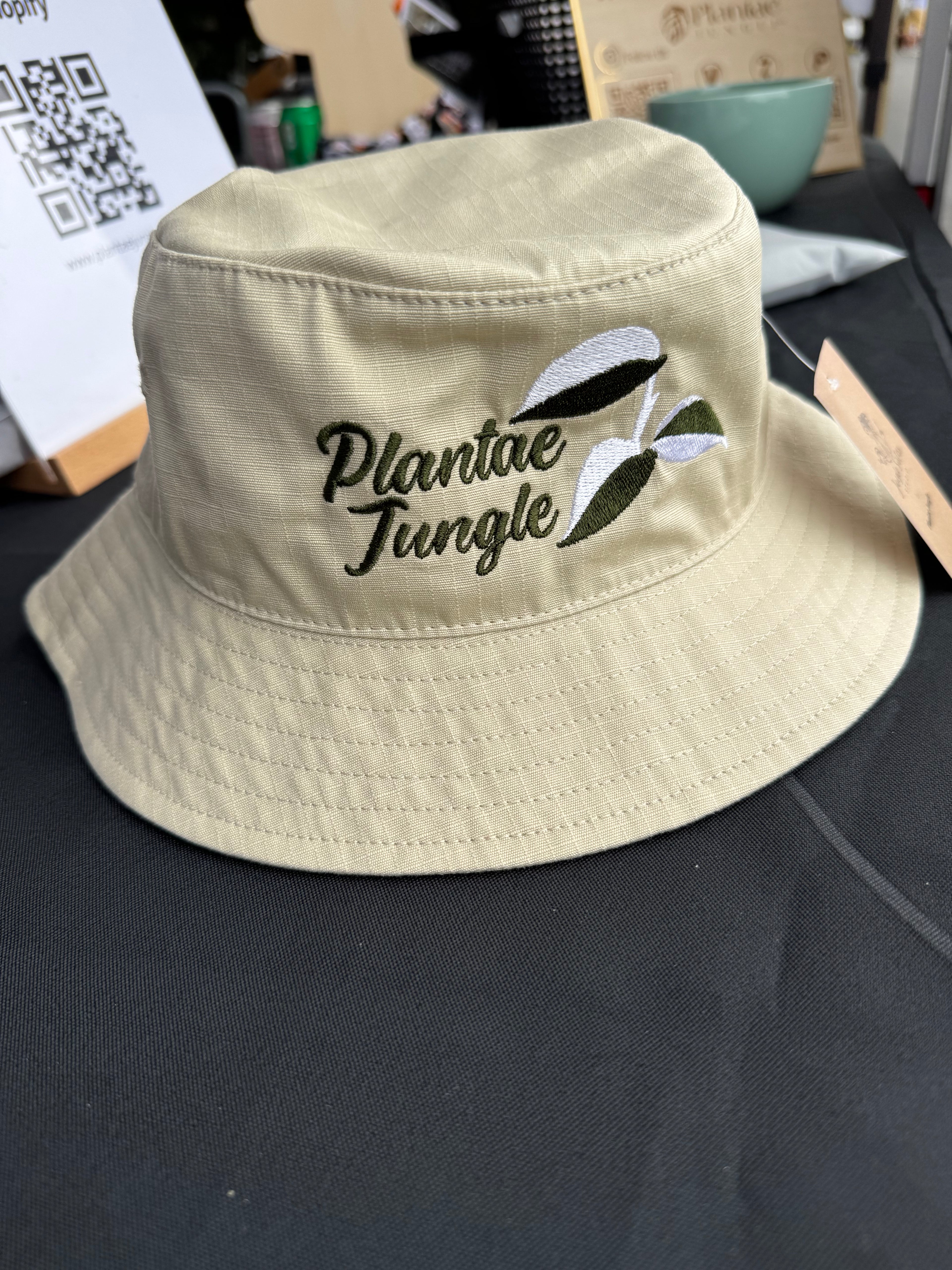 Bucket hat - Embroidered Scindapsus Blue albo