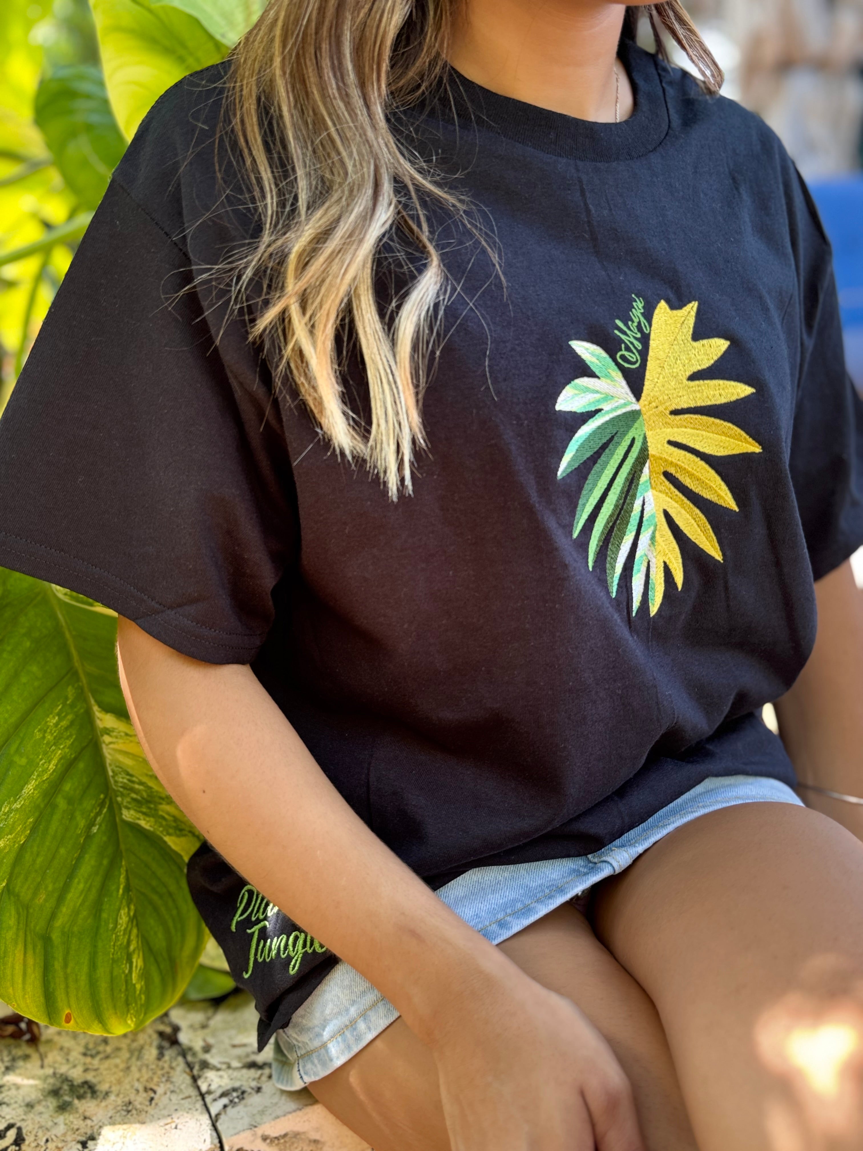 T-Shirt - Embroidered Philodendron Mayoi Variegated