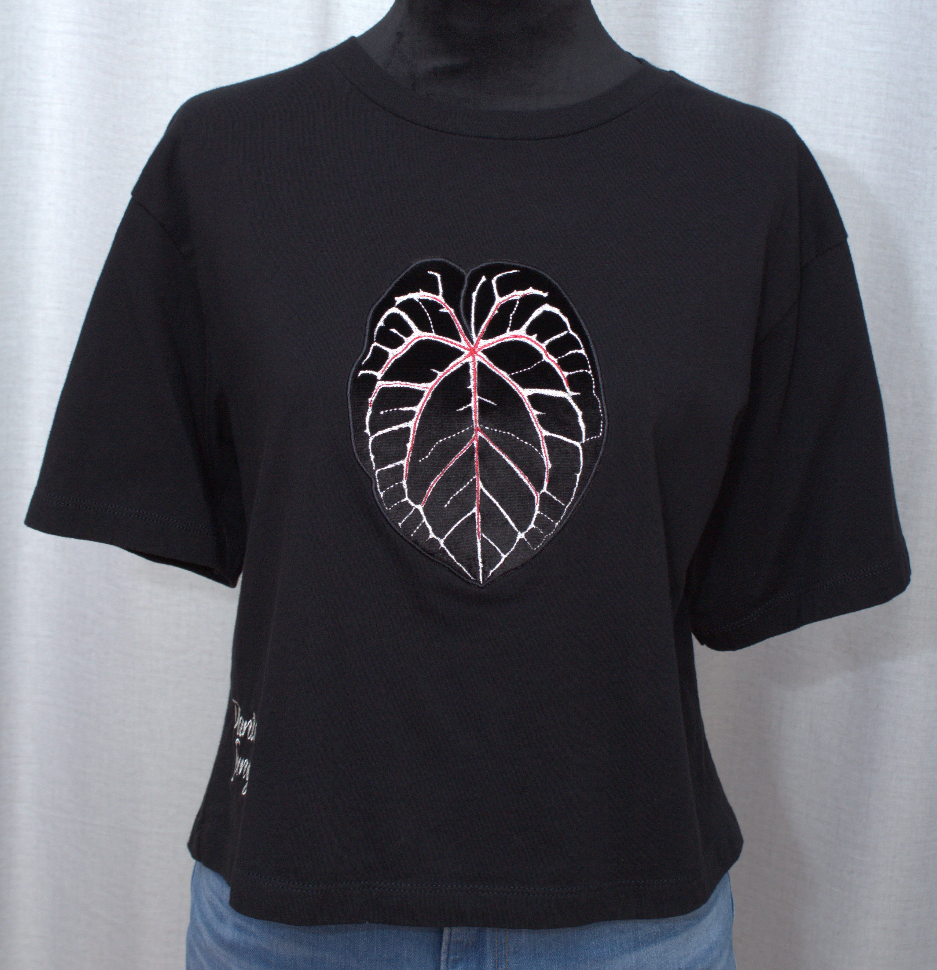 Anthurium "Red Crystal Hybrid" w/ Mix material applique